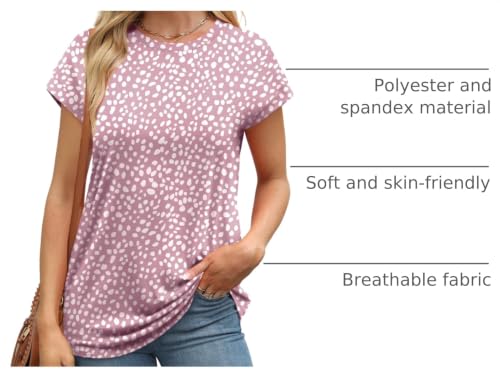 Image of Alaroo Womens Summer Tops Short Sleeve Shirts Crew Neck Tshirt Cute Trendy Tunic Blouses (S-3XL)