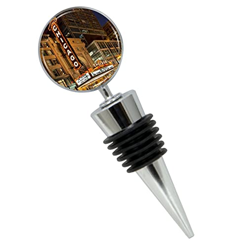 Chicago Marquee Wine Bottle Stopper in Gift Box, Perfect for House Warming Gift