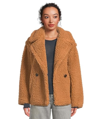 UGG Women's Gertrude Short Teddy Coat, Chestnut, XL