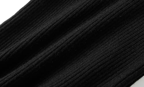 Image of Mud Kingdom Girls Mock Neck Sweater Long Sleeve Knit Top Solid Ruffled Collar Undershirt Slim Fit Lettuce Trim