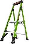 Little Giant Ladders, MightyLite 2.0, 4' Échelle avec Cue au sol, Fibre de verre, Type IAA, 375 lbs Poids nominal, (15404-101), vert
