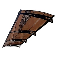 CANOFIX Door Canopy PC 4500W X 1500P / DIY Polycarbonate Cantilever Awning/Window Door Pathway Walkway Garden Shed Porch Patio (Black Bracket - Bronze