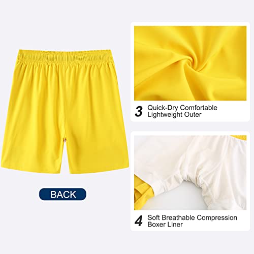 Image of HODOSPORTS Mens 7 inch Swim Trunks with Compression Liner S-6XL Quick Dry Swimming Shorts Zipper Pockets Swimsuits
