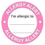 2 Inch Allergen Warning Label 300 PCS Adhesive Allergy Alert Stickers