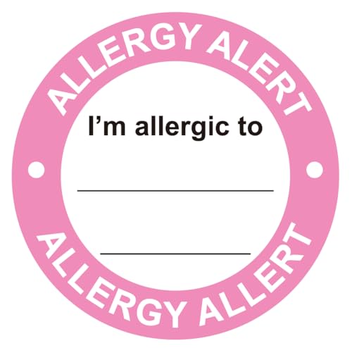 2 Inch Allergen Warning Label 300 PCS Adhesive Allergy Alert Stickers