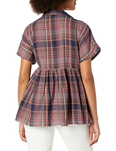 Lucky Brand Women's Babydoll Tunic Shirt, Purple Multi, Large #TOP1