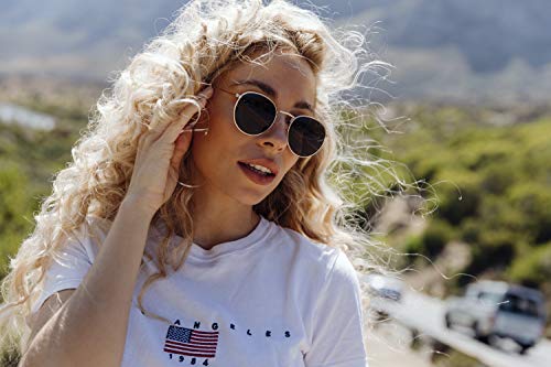 Cheapass Occhiali da Sole Rotondi Hipster d'Oro