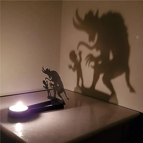 Funny Shadow Candle Holders for Halloween Decorations, Halloween Candle Holders, Vintage Candleholder Tabletop Decorative Tealight Candle Holder for Halloween Home Decor (B) image 3