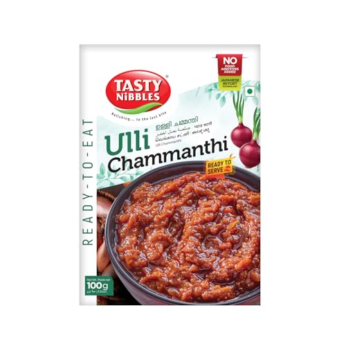 Image of Tasty Nibbles Ready to Eat Ulli Chammanthi 100g | Open Heat & Eat | Vegetarian | No Added Preservatives | Japanese Retort Technology [Pack of 3]
