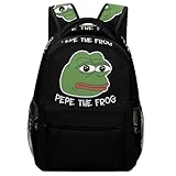[キュワイミング] リュックサック バックパック カエルのペペ キッズ 子供 ランドセル リュック スクールバッグ かばん 塾バッグ デイパック カジュアル 旅行カバン チェストベルト付き 大容量 旅行 ビジネス 多機能 軽量 遠足 幼稚園 通園 入園 プリント 42ｘ31ｘ15cm