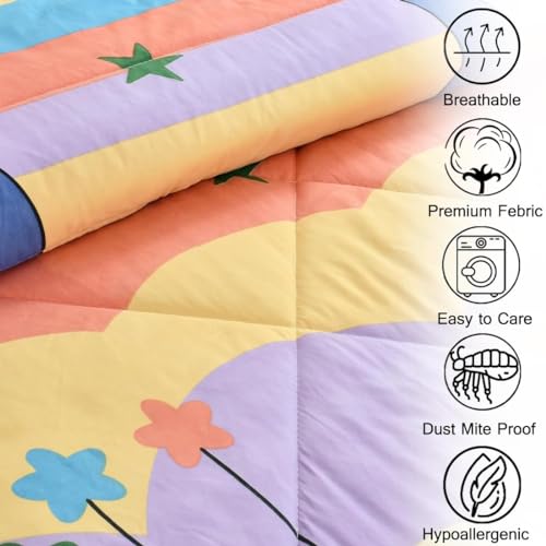Image of Filymore Good Night Comforter for Kids Girls - Cute Cartoon Print Single Bed Blanket, Microfiber Dohar for Boys & Girls | Soft Kids Winter & Summer Quilt |60x90 Inches (Beige)