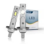 Sinoparcel 2026 H1 LED Headlight Bulb, 6500K White H1 Headlight Bulbs for High or Low Beam, Fog Light, 1:1 Mini Size, IP67, Pack of 2