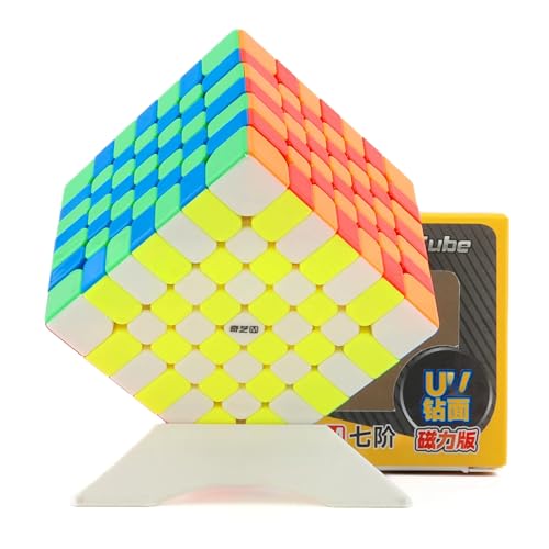 Image of QiYi Warrior 7x7 Magnetic Speed Cube | UV Coated High-Gloss Finish | Dual-Layer 216 Magnet System, Lightweight 147g & Compact 62.5mm Stickerless Professional 7x7x7 Puzzle