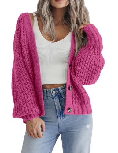 Image of Zeagoo Women's 2026 Fall Chunky Knit Cardigans Long Sleeve Sweaters | V Neck Button Down Cardigan, Loose Open Front Sweater, Winter Outerwear Coats for Women, Dressy Casual Clothes