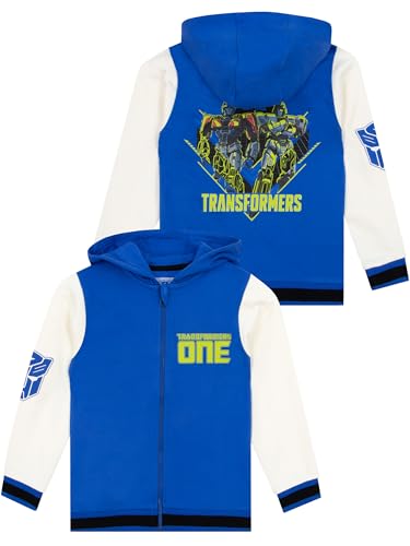 Transformers Sweat à Capuche Autobots Sweat Garçon Coton | Megatron Et Optimus Prime Hoodie | Bleu 5-6 Ans