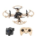 Cqu HELIWAY M2 DIY Bricolage à 360 degrés avec Drone quadricoptère 4 Axes en Bois avec télécommande et caméra 2MP WiFi, Prise en Charge du Mode sans tête et du Maintien de l'altitude