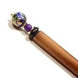 Purple Tensha Beaded Wood Hair Stick Laying Tool Sewing Stiletto