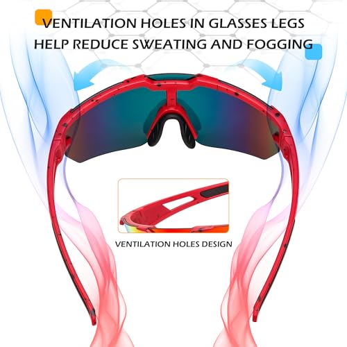 FEISEDY Kids Sunglasses Youth Baseball Sun Glasses, UV400 Sports Cycling Softball Sunglasses for Adult Boys Girls B0227 — view 3