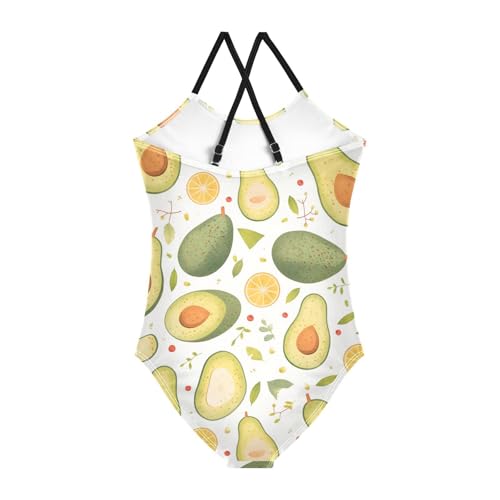 KLL Funny Avocado Girls 1-Piece Bathing Suit Beach Swimming Suits with Adjustable Straps Cute2