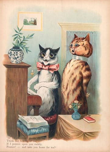 Les chats de Louis Wain Peinture sur Toile Style Nordique Grand Format 60x90cm