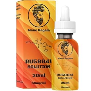 Mane Regain – RU58841 5% Solution (50mg/ml) – Advanced Hair Loss Treatment – Anti-Androgen Hair Tonic – Promotes Hair Regrowth and Prevents Male Pattern Baldness – 30ml