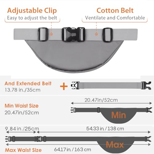 Image of Large Fanny Pack for Women Men - Syican Waist bag with 3-Zipper Pockets, Gifts for Enjoy Sports Traveling Workout Casual Hands-Free crossbody bags Fits MAX 7.9'' iPad & 6.6'' Phone
