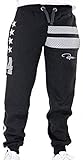 REDRUM Jogginghose Sweatpants Sport Hose Baumwolle Anthrazit Grau Dunkel Streifen Zahl Sport Modell Goetze (Anthra, 2XL)