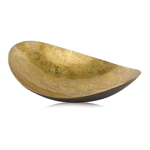 Modern Day Accents Oblong Metallic Tray Bowl, 14 x 10.5