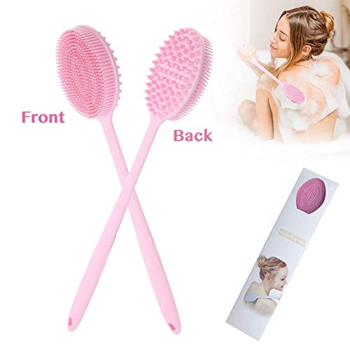 Spazzola per il corpo del bagno in silicone MiaoMa, spazzolatura adatta per uomo/donna (rosso)