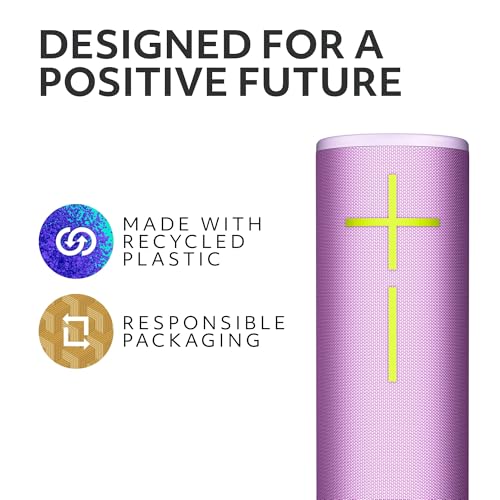 Image of Ultimate Ears Boom 4 Portable Waterproof Bluetooth Speaker with 360-Degree, Bold, Immersive, Crystal-Clear Sound, Floating Speaker with 15-Hour Battery and 147ft (45m) Range - Lilac