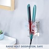 YYBO Hair Straightener Holder Wall Mount Holder for Curling Irons Styler Accessories Storage, Hairdryer Holder Wall Mounted, Adhesive Hair Dryer and Straightener Holder Stand (Silver) - Image 9