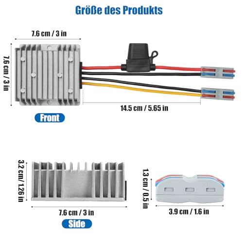 YBBOTT dc-dc wandler 12V auf 24V 15A 360W Step up Boost Converter 10V-22V auf 24V 15A Spannungs wandler Spannungsstabilisator Spannungsregler Spannungswandler Spannungsbegrenzer
