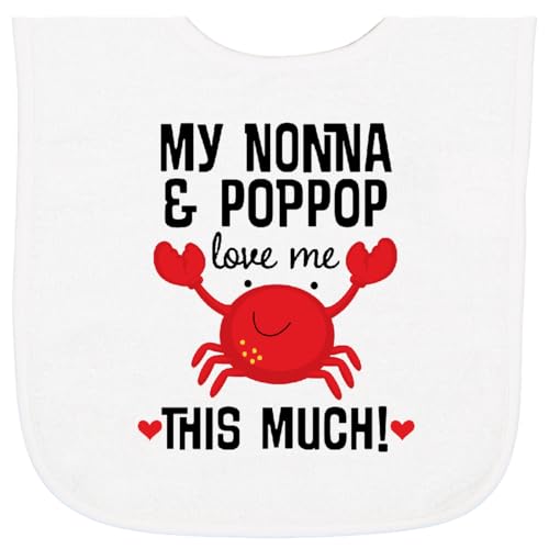 inktastic Nonna and PopPop Grandson Crab Baby Terry Cloth Bib