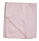 Kissy Kissy Baby Stripes Striped Blanket-White With Pink-One Size