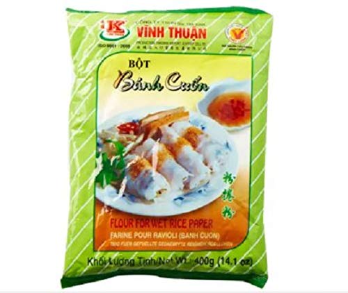 Bot Banh Cuon Vinh Thuan (Flour For Wet Rice Paper) 400g - Vinh Thuan Flour is made with a mix of rice flour and tapioca starch, and can be used to make wet rice paper.