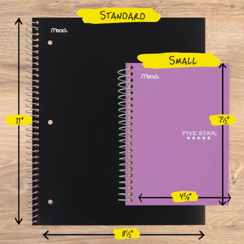 Image of Five Star Spiral Notebook, 1 Subject, College Ruled Paper, 4-3 /8 inch x 7 inch, Small Size, 80 Sheets, Fights Ink Bleed, Water Resistant Cover, Amethyst Purple (450048CF1-ECM)