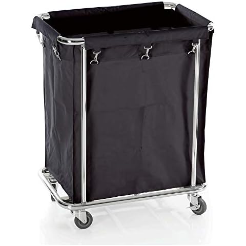 Faimex Cesto para la colada con ruedas, cesta para la colada, carro con bolsa para la colada, carro con ruedas, de acero inoxidable, para clasificar la ropa sucia, estable, cuadrado Cover