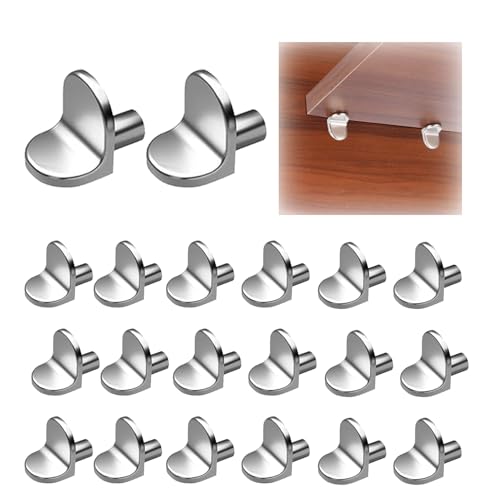 20 Pack 5mm L-Shaped Shelf Support Pegs Heavy Duty Metal Shelf Pins Cabinet Shelf Brackets Supports for Kitchen Cupboards Bookcases Closets Wardrobes Furniture Shelves