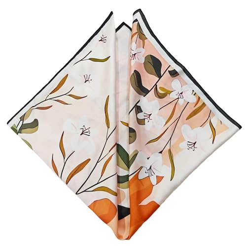 Image of Satin Silk Small Square Scarf for Women, Printed Soft and Comfy Neck Head Tie Scarf Bandana