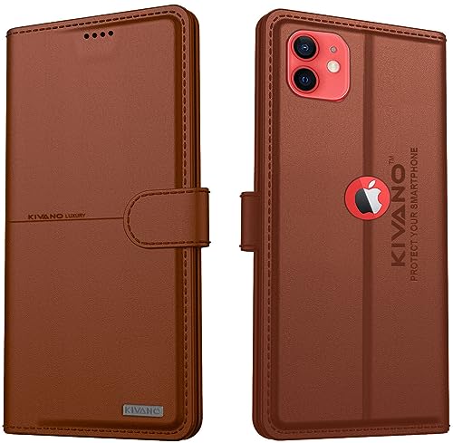 Image of KIVANO Compatible with Apple iPhone 12 Mini Flip Cover | Leather Finish | Inside Pockets & Inbuilt Stand | Shockproof Wallet Style Magnetic Closure Back Cover Case