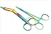 MOSQUITO FORCEPS 5.5 inch MULTI COLORED plus BANDAGE SCISSORS 7.5 inch PREMIUM GERMAN RAINBOW INSTRUMENTS 2PCS CYNAMED