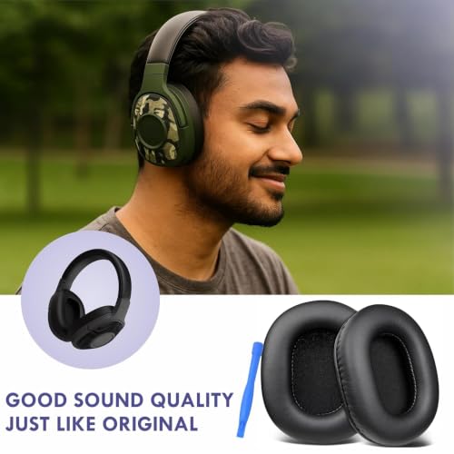 Image of Mayklen Headphone Cushion Pad Compatible with Boat Rockerz 550 & Boat Immortal IM 700 /IM1000D /IM 1300 Ear Cushion Replacement Pads Protein Leather, High-Density Memory Foam Earpad Cushions