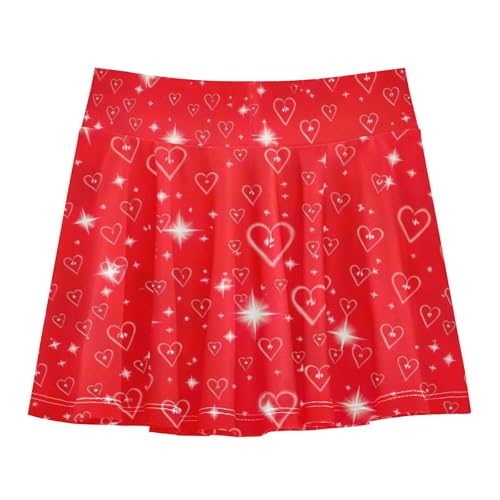 Athletic Shorts for Girls Skorts Red Hearts Stars Toddler Tennis Skirts Blue Pink Butterfly Skirt 3t2
