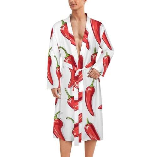 Peignoir de bain pour homme kimono leger rouge poivre vif pour l'ete