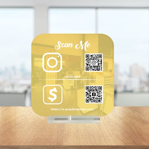Personalized Social Media Qr Code Sign For Business | Facebook Instagram Sign | Custom Signs For Business I Standoff Screws Included I Multiple Color And Holder Options. #TOP10