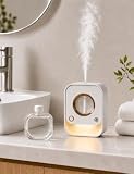 Diffusore di Oli Essenziali Senza Acqua Murale e da Tavolo con Sensore di Movimento, Luce Notturna e Timer, Diffusore Profumo Ambiente con 50ml Deodorante per Bagno, Camera, Soggiorno (Hiltonn)