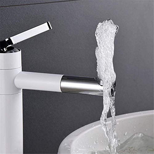 Mezclador de agua caliente con aireador y manija única blanca 3