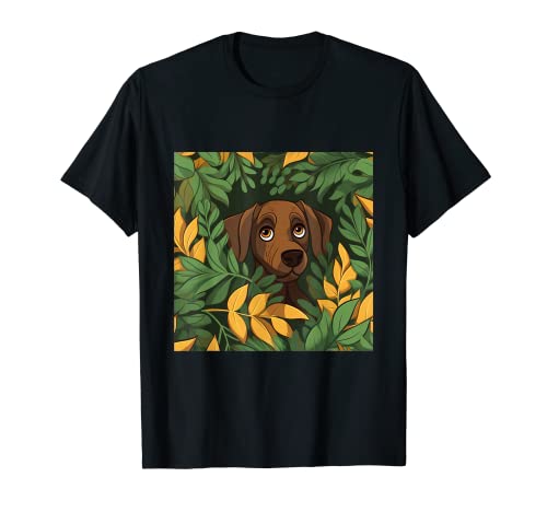 Plott Dog Mom Dad Plant Lover escondido en hojas Camiseta