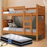 Beliche Solteiro Barreto Lonçarcci, com 2 colchões Probel Guarda-Costas D20, Kit Premium Conforto+, Versátil Vira 2 Camas (Nature)