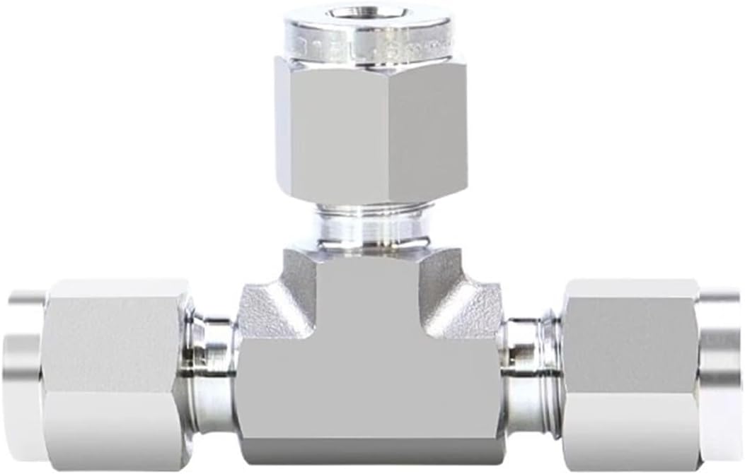 1PCS 2000-PSI-SS316L 3 Ways 1/16"-1" 3-25mm Tube OD Compression Union SUS316L Stainless Steel Coupler Pipe Fitting Connector with Nut Lock(25.4mm 1 Inch)